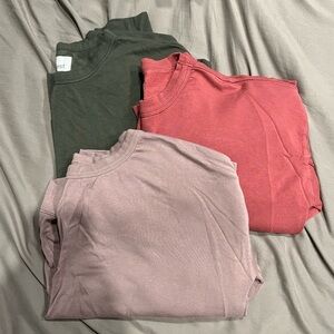 Last call! Upwest set of 3 long sleeve crewneck tops large